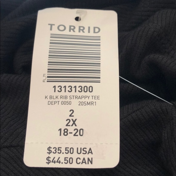 TORRID NWT black ribbed scrappy tee t-shirt top 2X - Picture 6 of 8